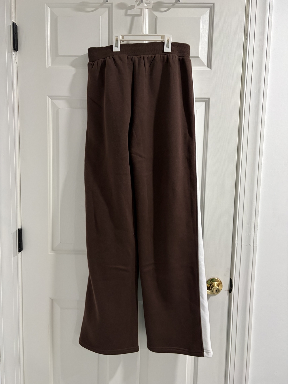 Women’s Brown Track Pants with White Side Stripe